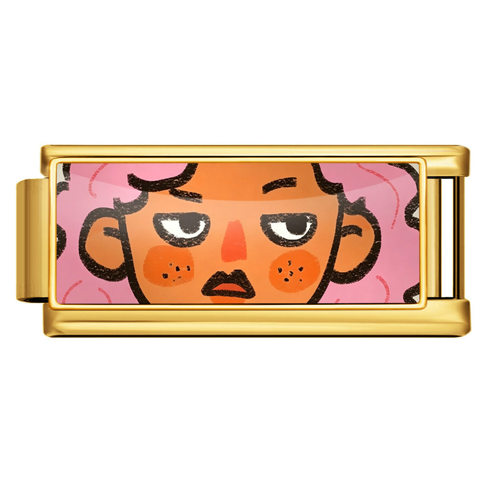 Cute Cartoon Pattern Italian Modular Bracelet Stainless Steel DIY Detachable Elastic Watch Strap Chain Jewelry
