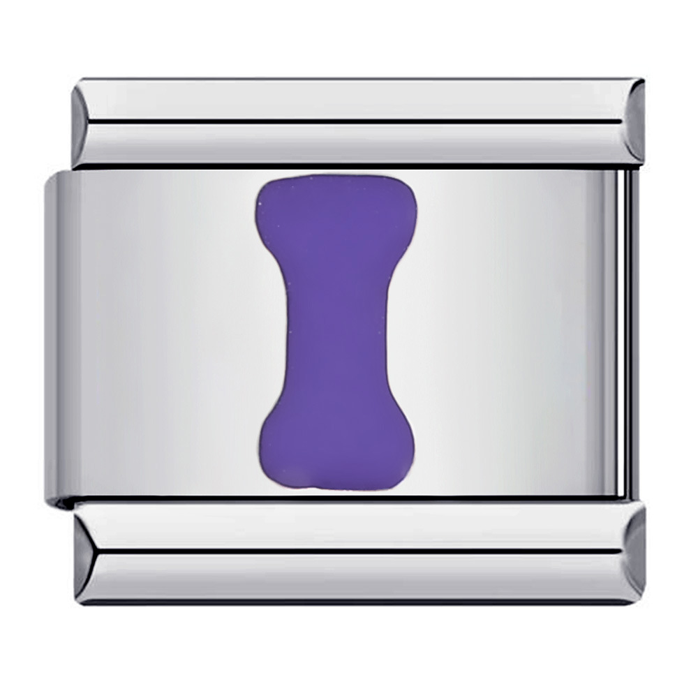New titanium steel purple English letter DIY Italian modular bracelet