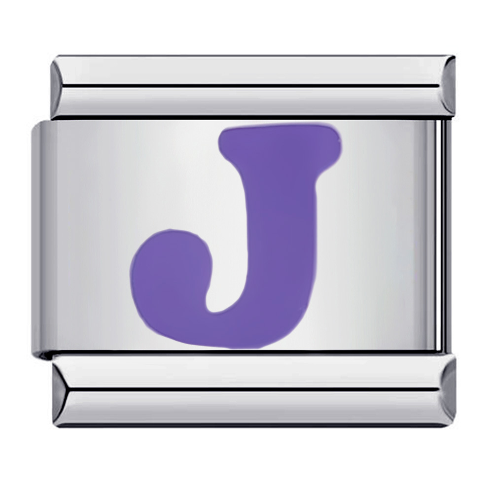 New titanium steel purple English letter DIY Italian modular bracelet