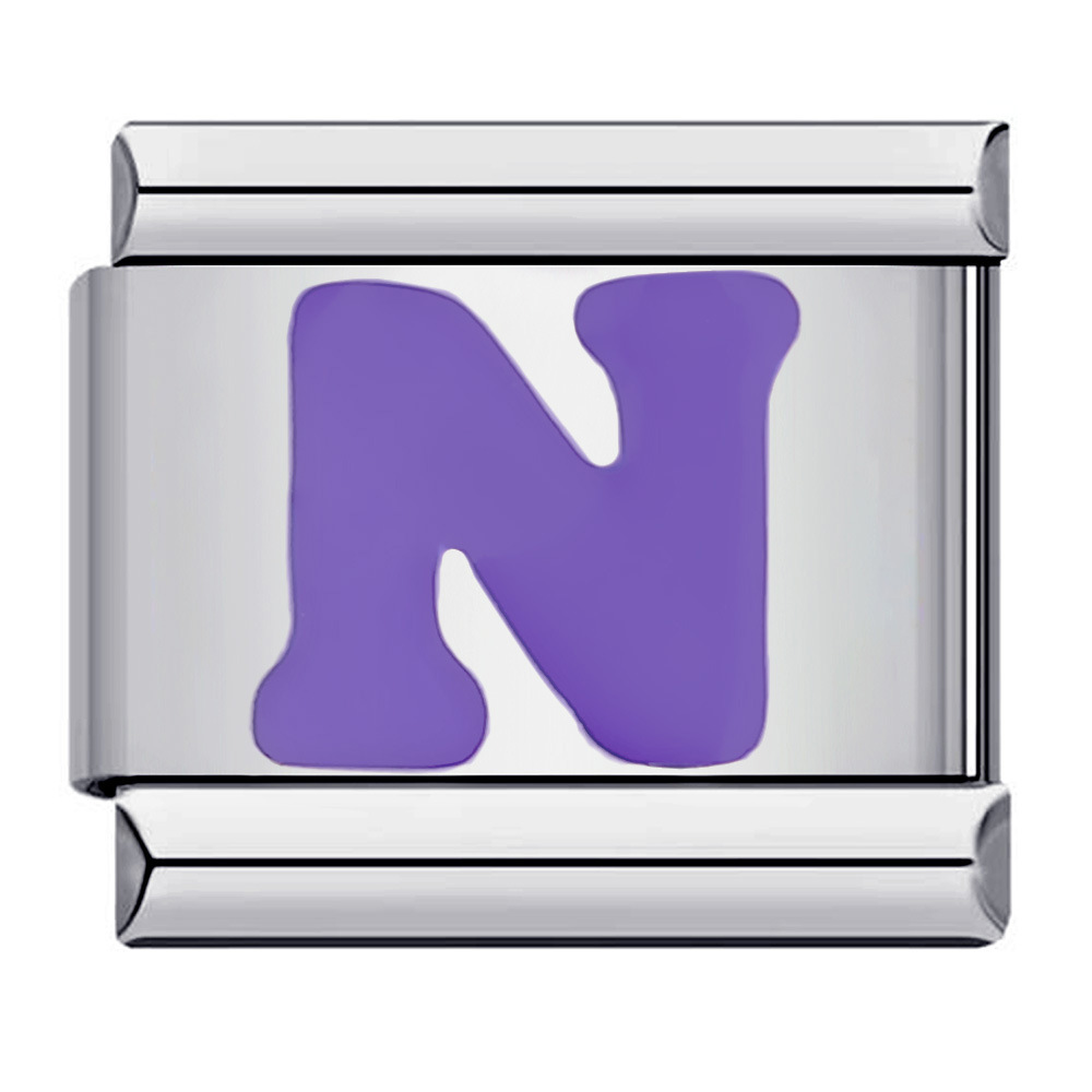 New titanium steel purple English letter DIY Italian modular bracelet