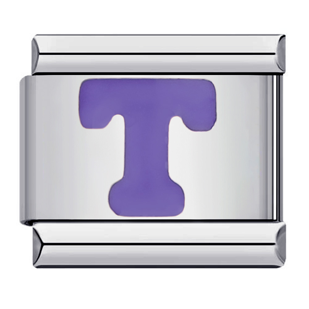New titanium steel purple English letter DIY Italian modular bracelet