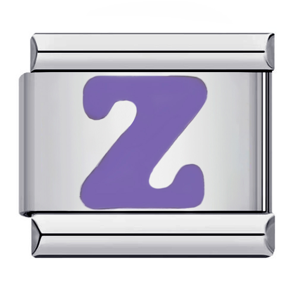 New titanium steel purple English letter DIY Italian modular bracelet