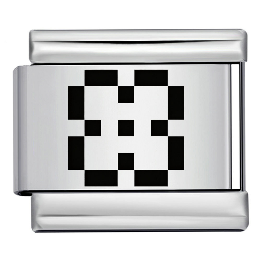 New retro pixel laser pattern stainless steel bracelet DIY free combination watch strap chain