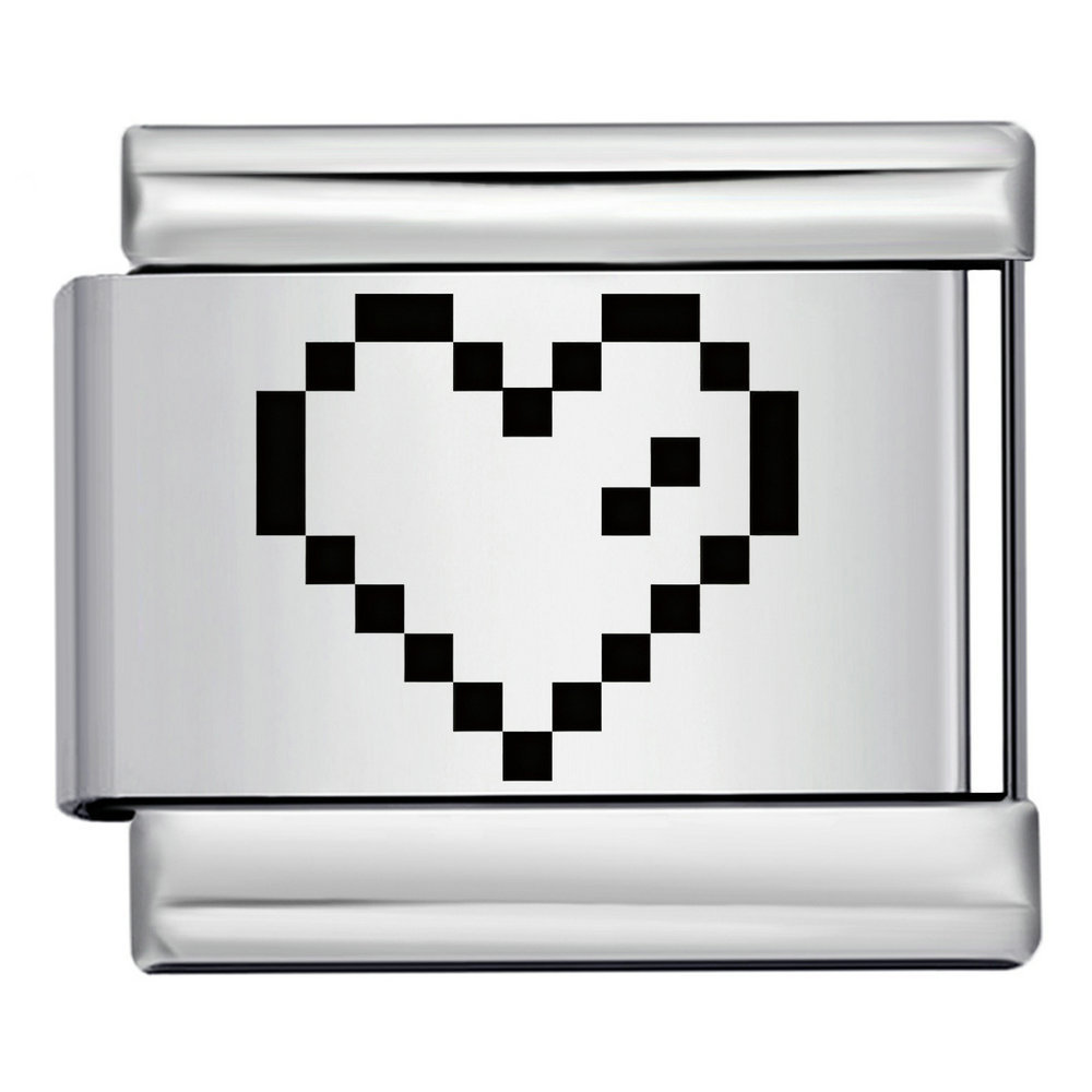 New retro pixel laser pattern stainless steel bracelet DIY free combination watch strap chain