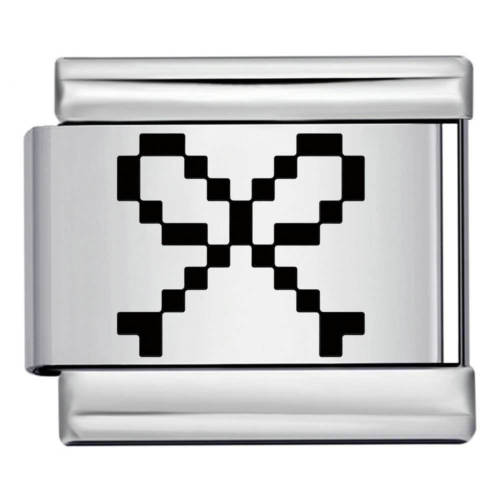 New retro pixel laser pattern stainless steel bracelet DIY free combination watch strap chain