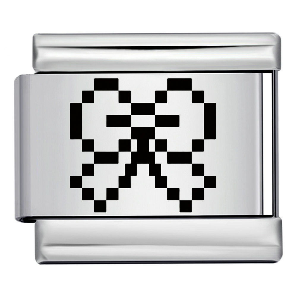 New retro pixel laser pattern stainless steel bracelet DIY free combination watch strap chain
