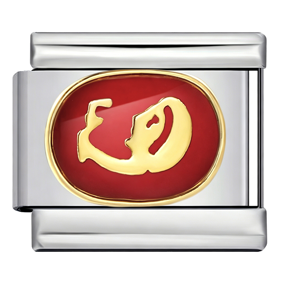 New welded gold-plated red zodiac sign DIY pattern stainless steel modular bracelet/watch strap
