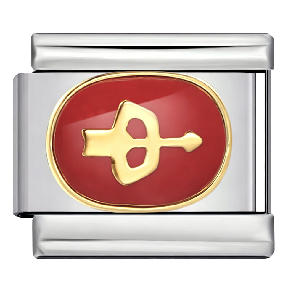 New welded gold-plated red zodiac sign DIY pattern stainless steel modular bracelet/watch strap