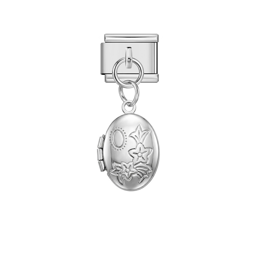 Heart-shaped photo box pendant DIY Italian modular bracelet accessory stainless steel pendant jewelry