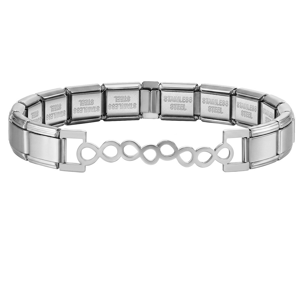 Gold and silver five-pointed star heart Italian modular bracelet, stainless steel, handmade DIY, detachable and combinable chain