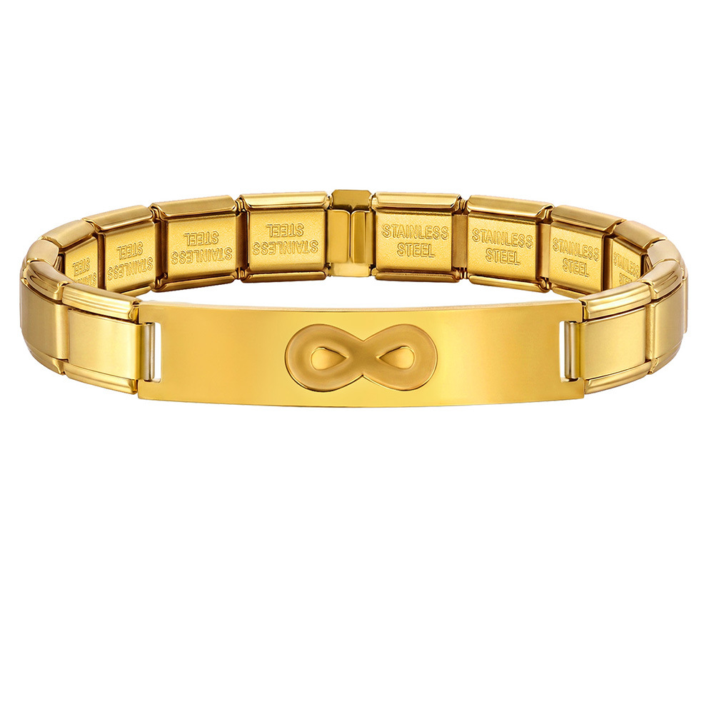Gold and silver five-pointed star heart Italian modular bracelet, stainless steel, handmade DIY, detachable and combinable chain
