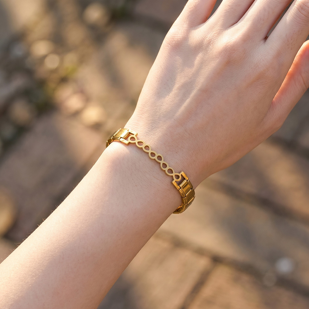 Gold and silver five-pointed star heart Italian modular bracelet, stainless steel, handmade DIY, detachable and combinable chain