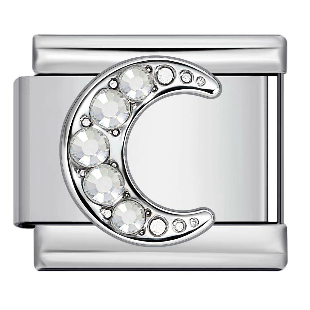 Diamond-set stainless steel Italian modular bracelet welding pattern DIY bangle Italian charm