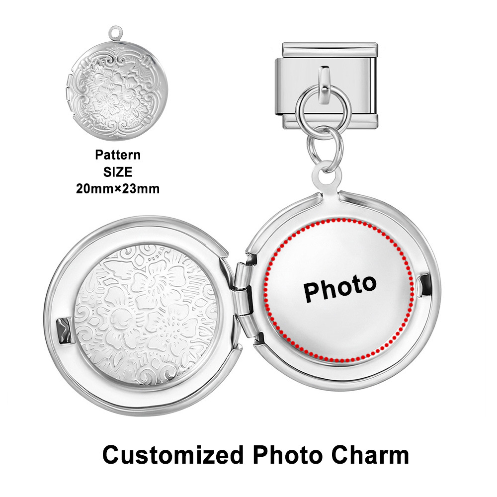Openable heart-shaped photo pendant, personalized DIY picture photo stainless steel fashion splicing module