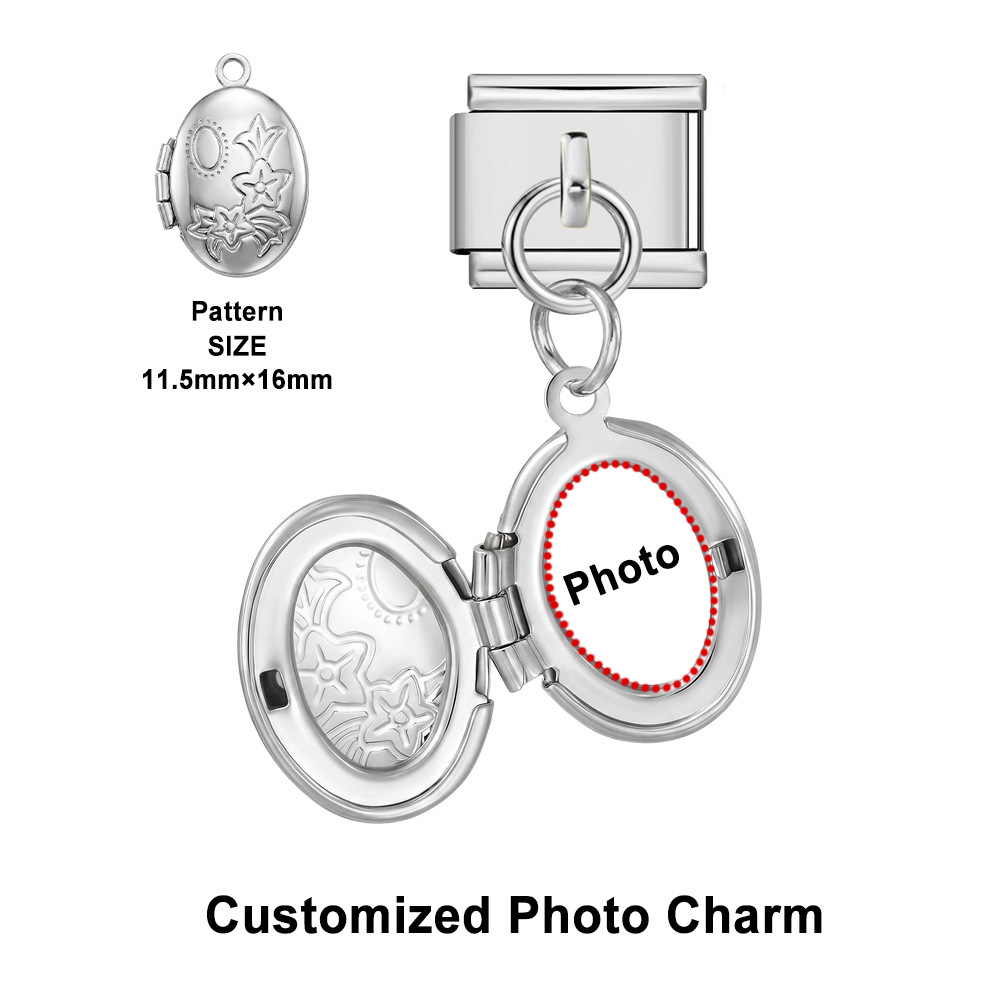 Openable heart-shaped photo pendant, personalized DIY picture photo stainless steel fashion splicing module
