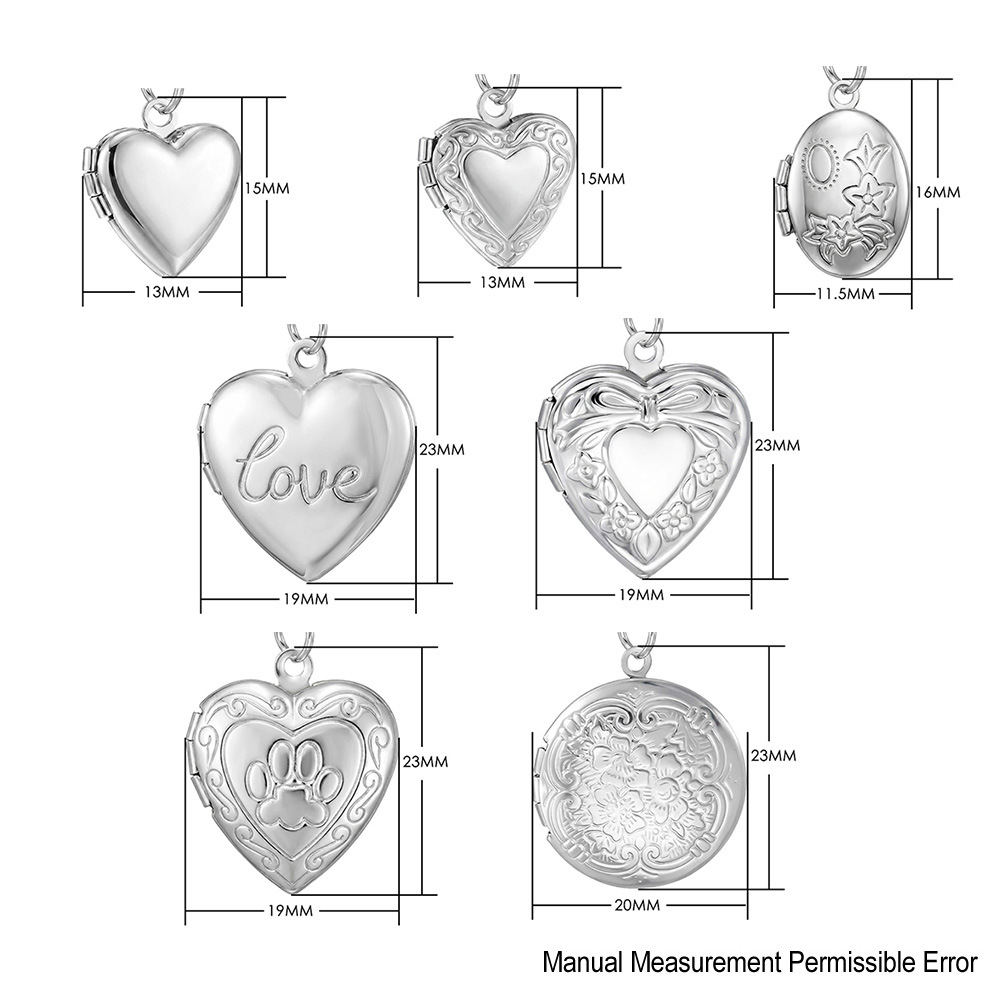 Openable heart-shaped photo pendant, personalized DIY picture photo stainless steel fashion splicing module