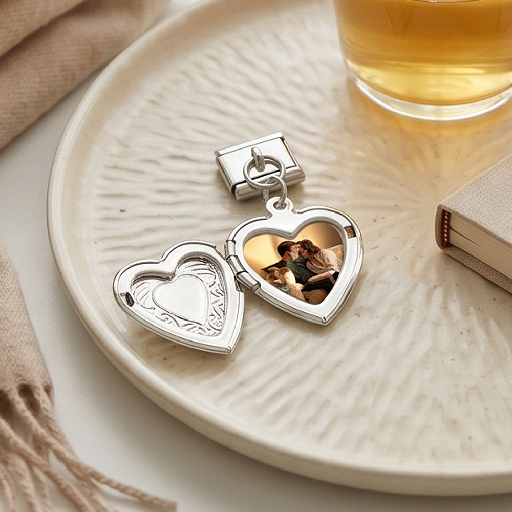 Openable heart-shaped photo pendant, personalized DIY picture photo stainless steel fashion splicing module
