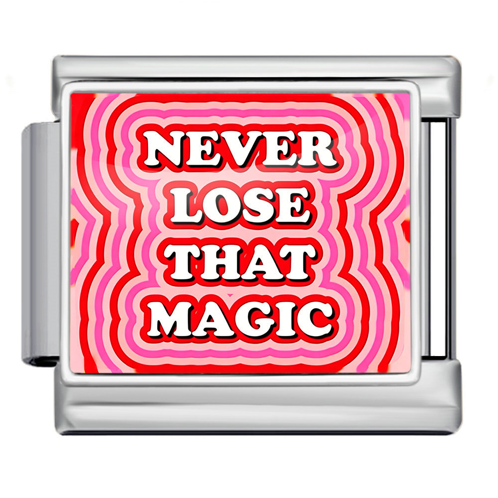 Square Fun English Slogan Italian Modular Bracelet Stainless Steel DIY Handmade Detachable Accessories