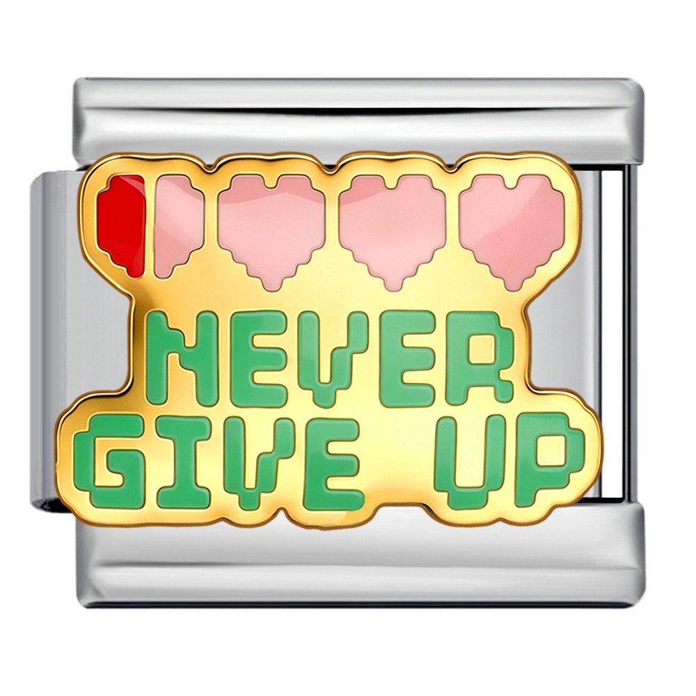 New fun battery slogan Italian modular bracelet, multi-functional stainless steel DIY detachable module