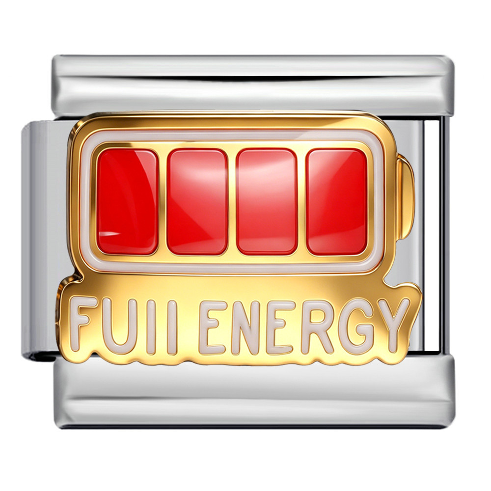 New fun battery slogan Italian modular bracelet, multi-functional stainless steel DIY detachable module