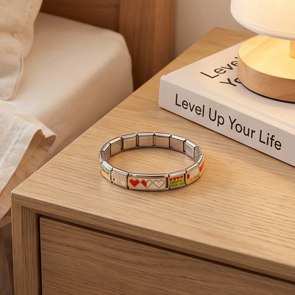 New fun battery slogan Italian modular bracelet, multi-functional stainless steel DIY detachable module