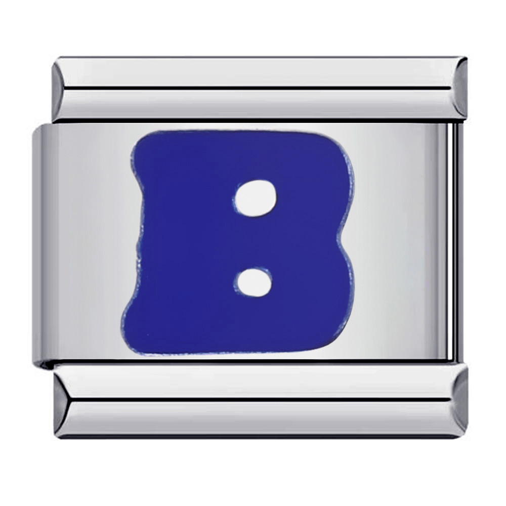 New titanium steel blue English letter DIY Italian modular bracelet