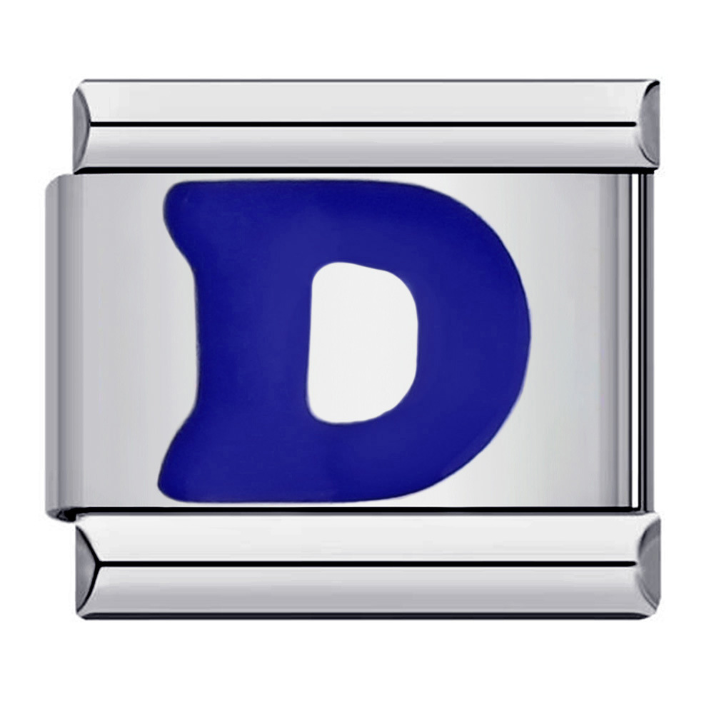 New titanium steel blue English letter DIY Italian modular bracelet