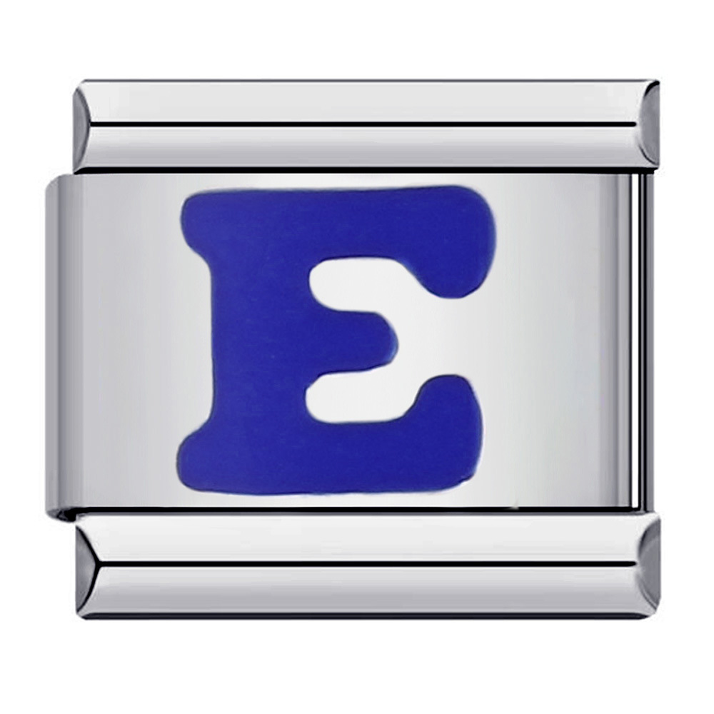 New titanium steel blue English letter DIY Italian modular bracelet