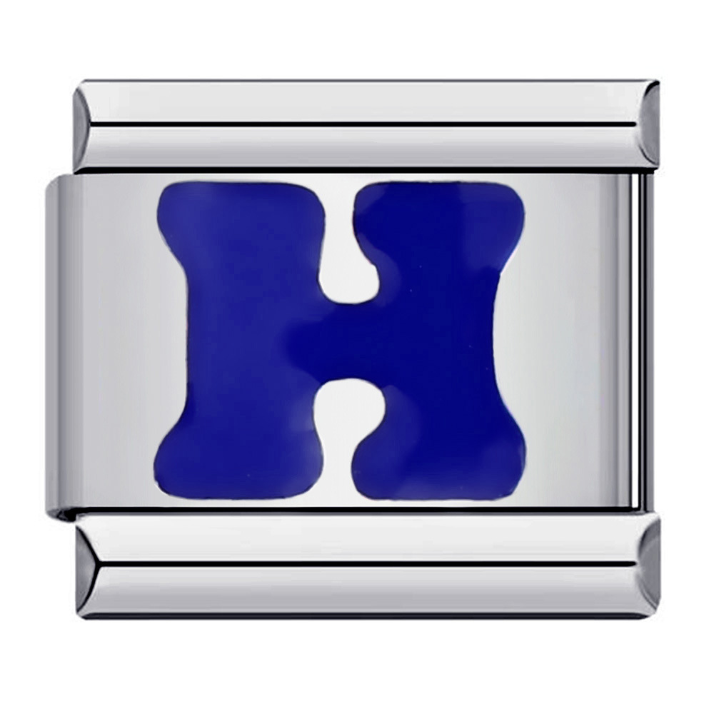 New titanium steel blue English letter DIY Italian modular bracelet