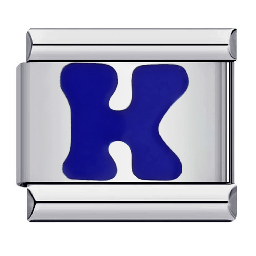 New titanium steel blue English letter DIY Italian modular bracelet