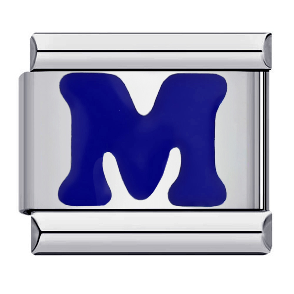 New titanium steel blue English letter DIY Italian modular bracelet