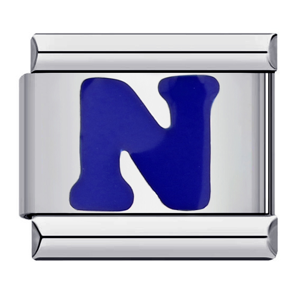 New titanium steel blue English letter DIY Italian modular bracelet