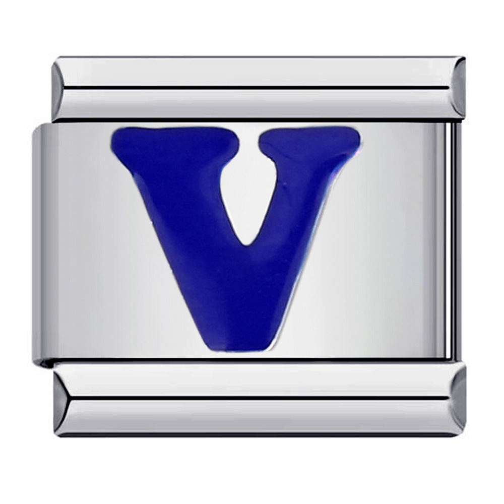 New titanium steel blue English letter DIY Italian modular bracelet