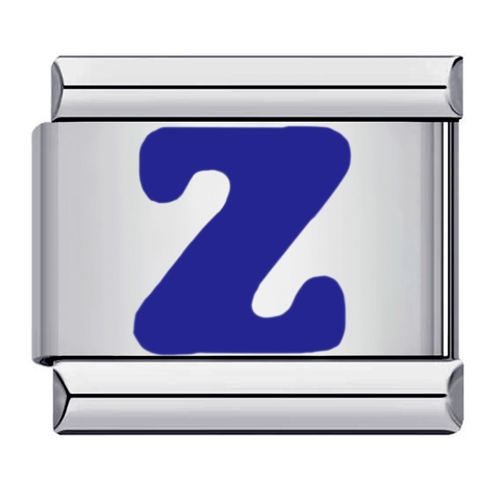 New titanium steel blue English letter DIY Italian modular bracelet