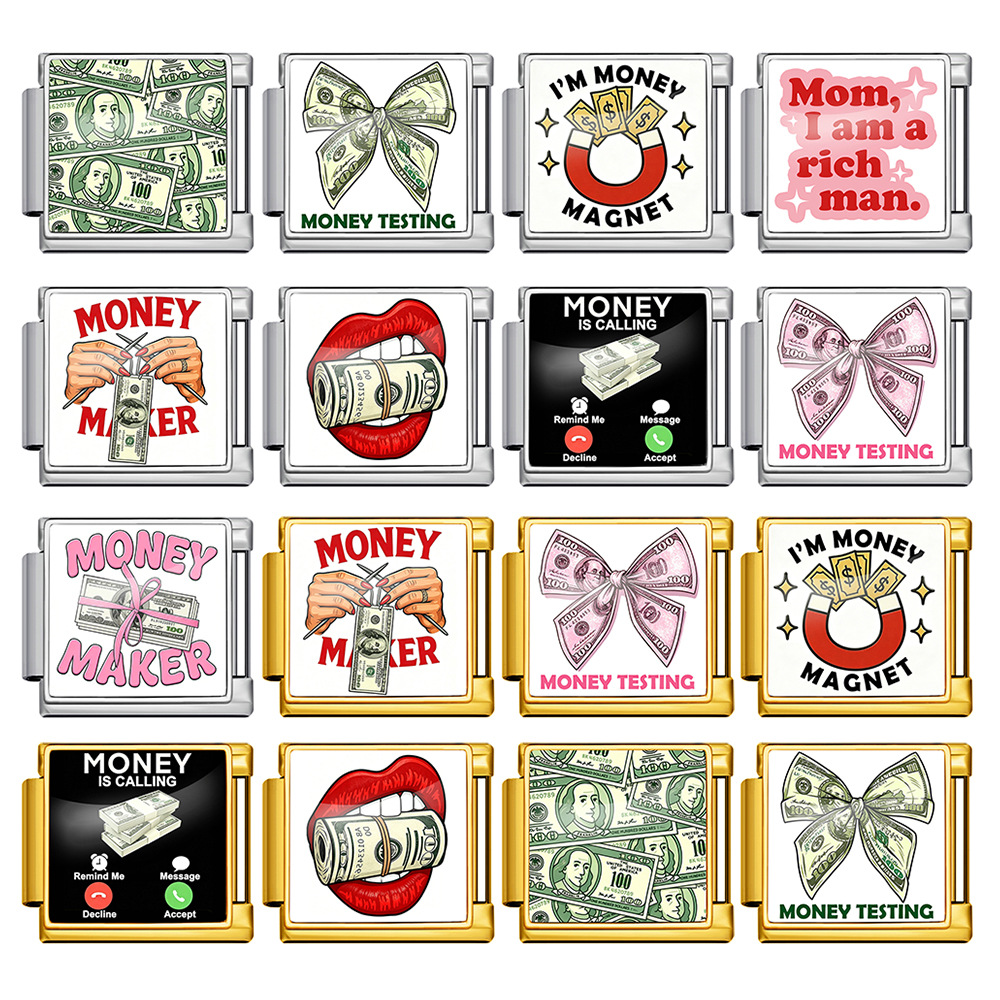 European and American cross-border best-selling banknote series Italian modular bracelet stainless steel handmade DIY splicing accessories