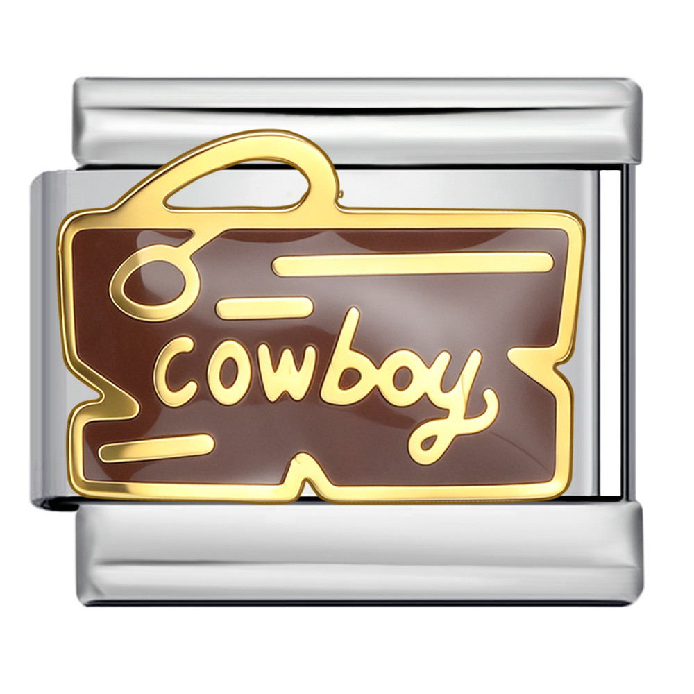 Cross-border hot-selling retro Western cowboy style Italian modular bracelet stainless steel welding DIY splicing accessories