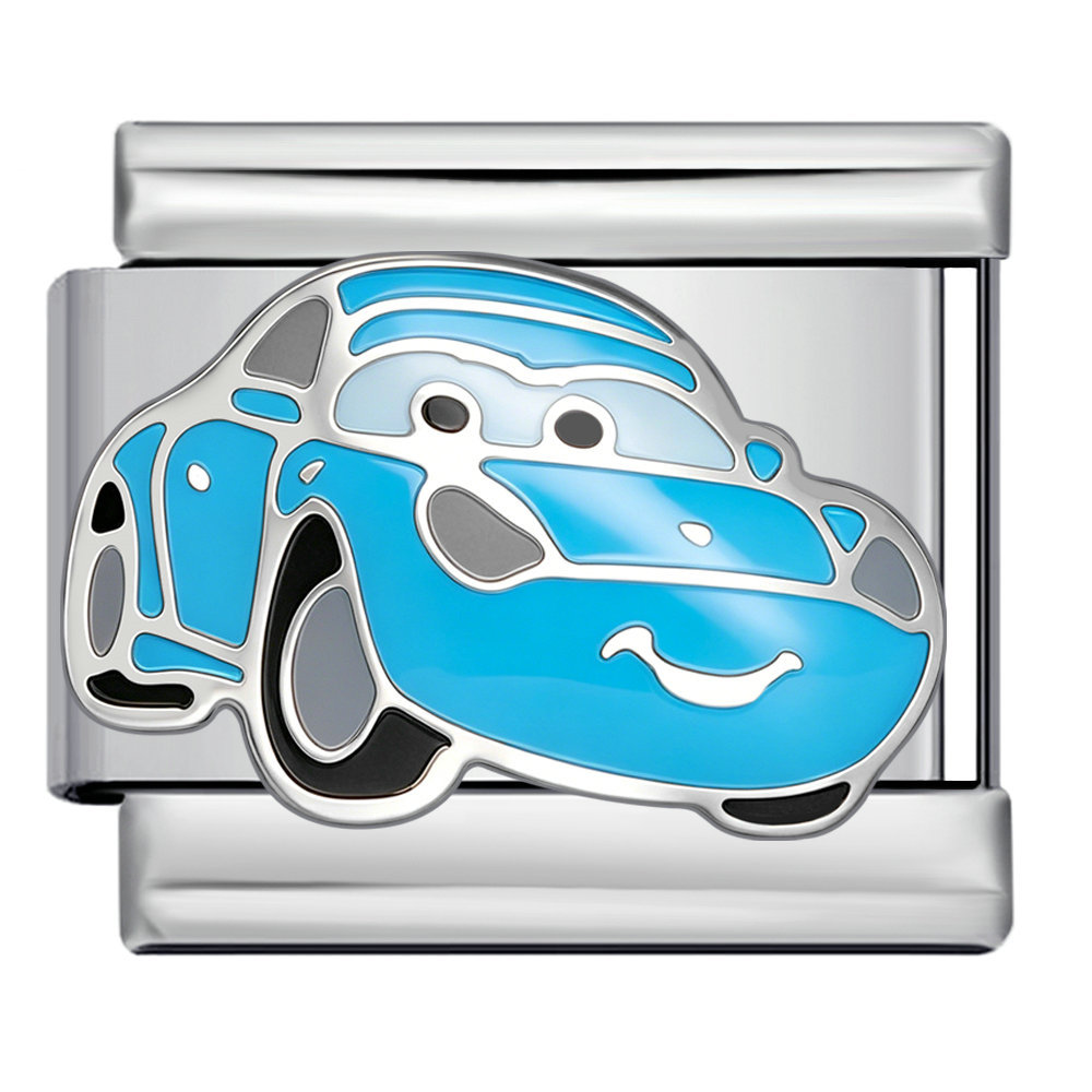 New Cartoon Car Pattern Italian Modular Bracelet Stainless Steel Welded DIY Assembly Accessories