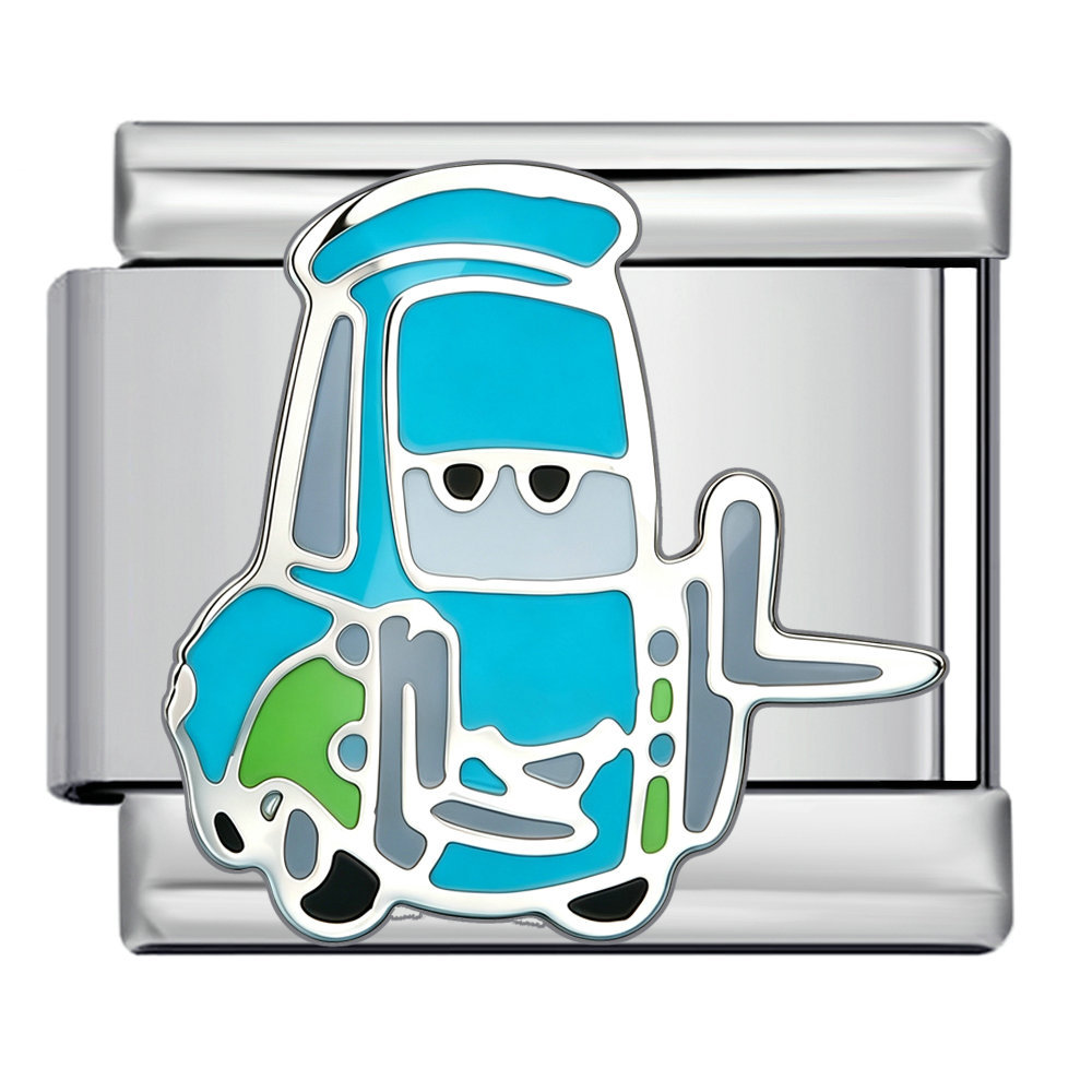 New Cartoon Car Pattern Italian Modular Bracelet Stainless Steel Welded DIY Assembly Accessories