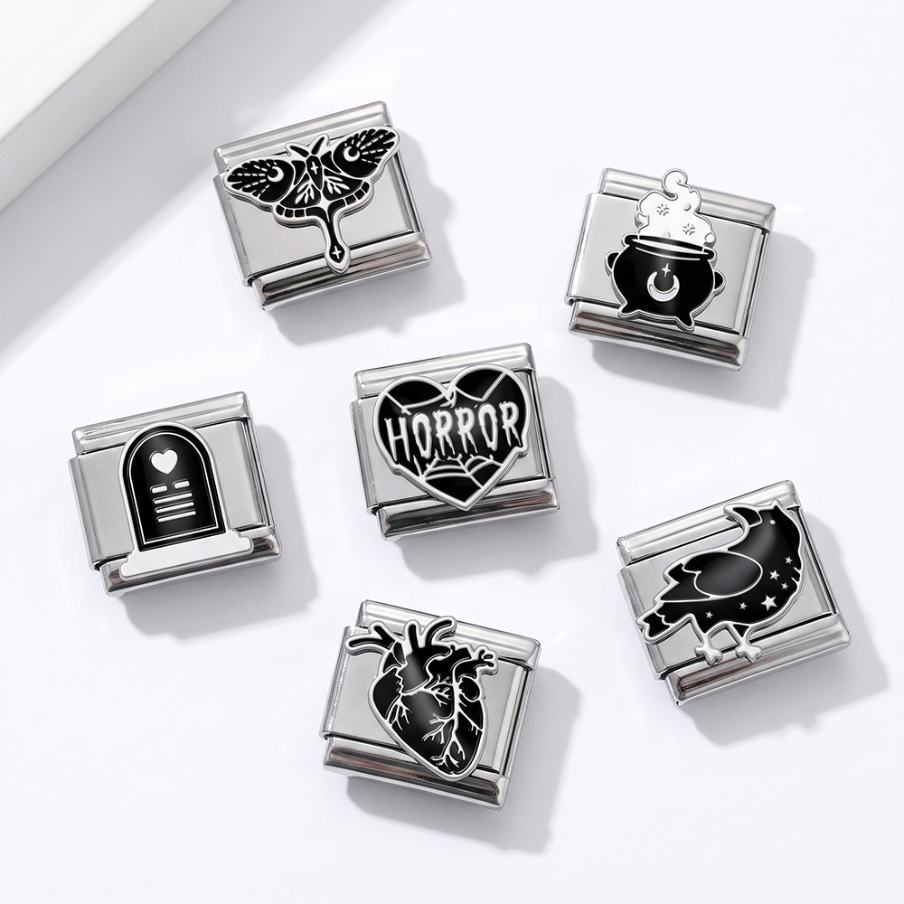 Cross-border hot-selling Gothic style welded stainless steel Italian modular bracelet DIY splicing accessories