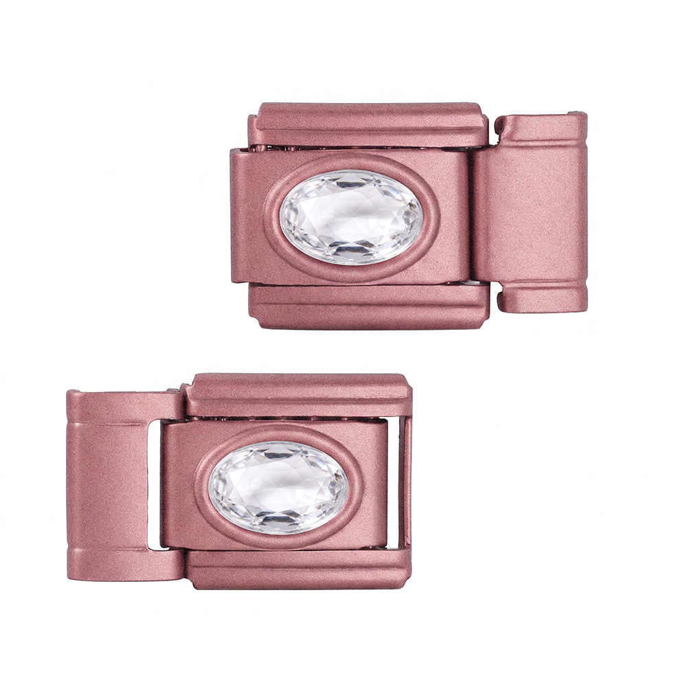 Colored spray-painted rhinestone-encrusted Italian modular bracelet/watch strap connector stainless steel DIY splicing bracelet tool
