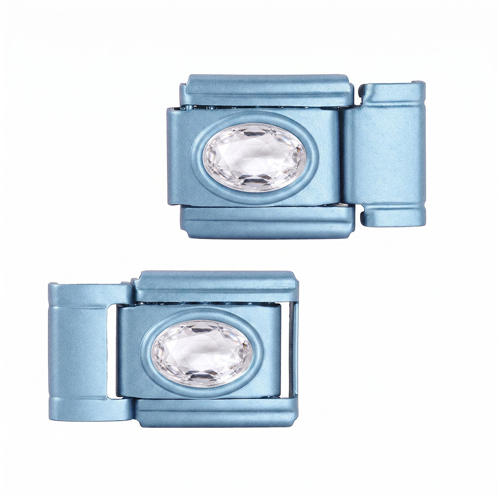 Colored spray-painted rhinestone-encrusted Italian modular bracelet/watch strap connector stainless steel DIY splicing bracelet tool