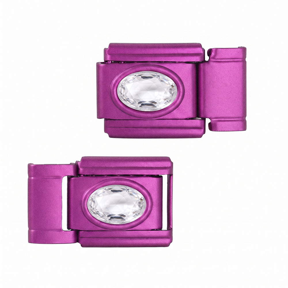 Colored spray-painted rhinestone-encrusted Italian modular bracelet/watch strap connector stainless steel DIY splicing bracelet tool