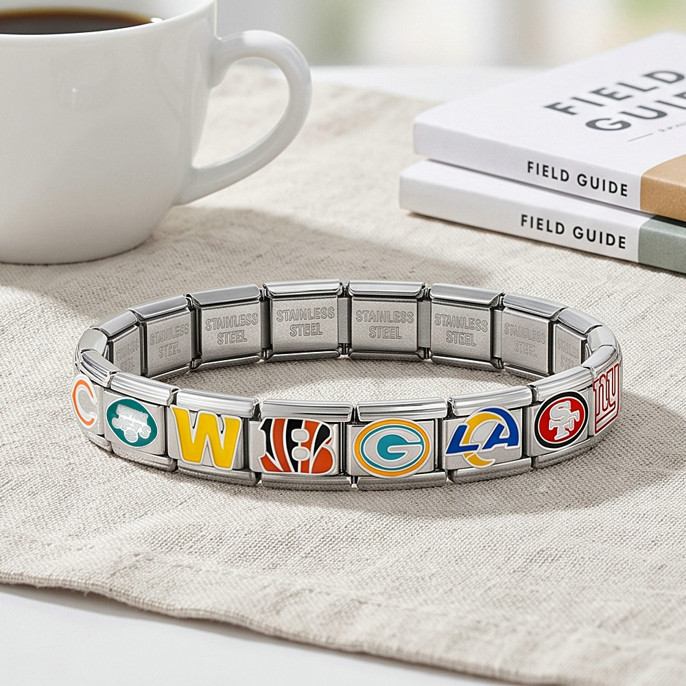 Sports Fan Accessories Series: Italian Modular Stainless Steel Bracelet DIY Elastic Watch Strap Patchwork Accessories
