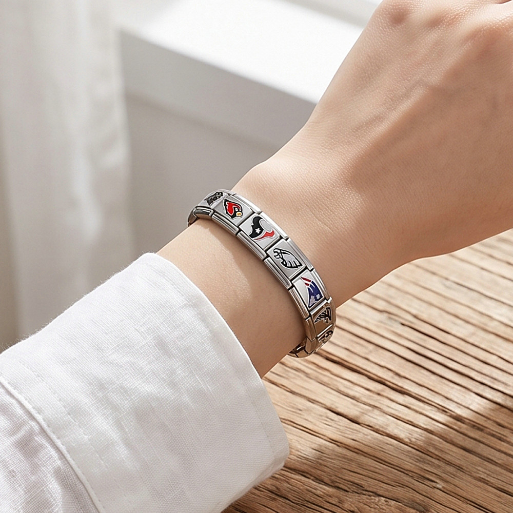 Sports Fan Accessories Series: Italian Modular Stainless Steel Bracelet DIY Elastic Watch Strap Patchwork Accessories