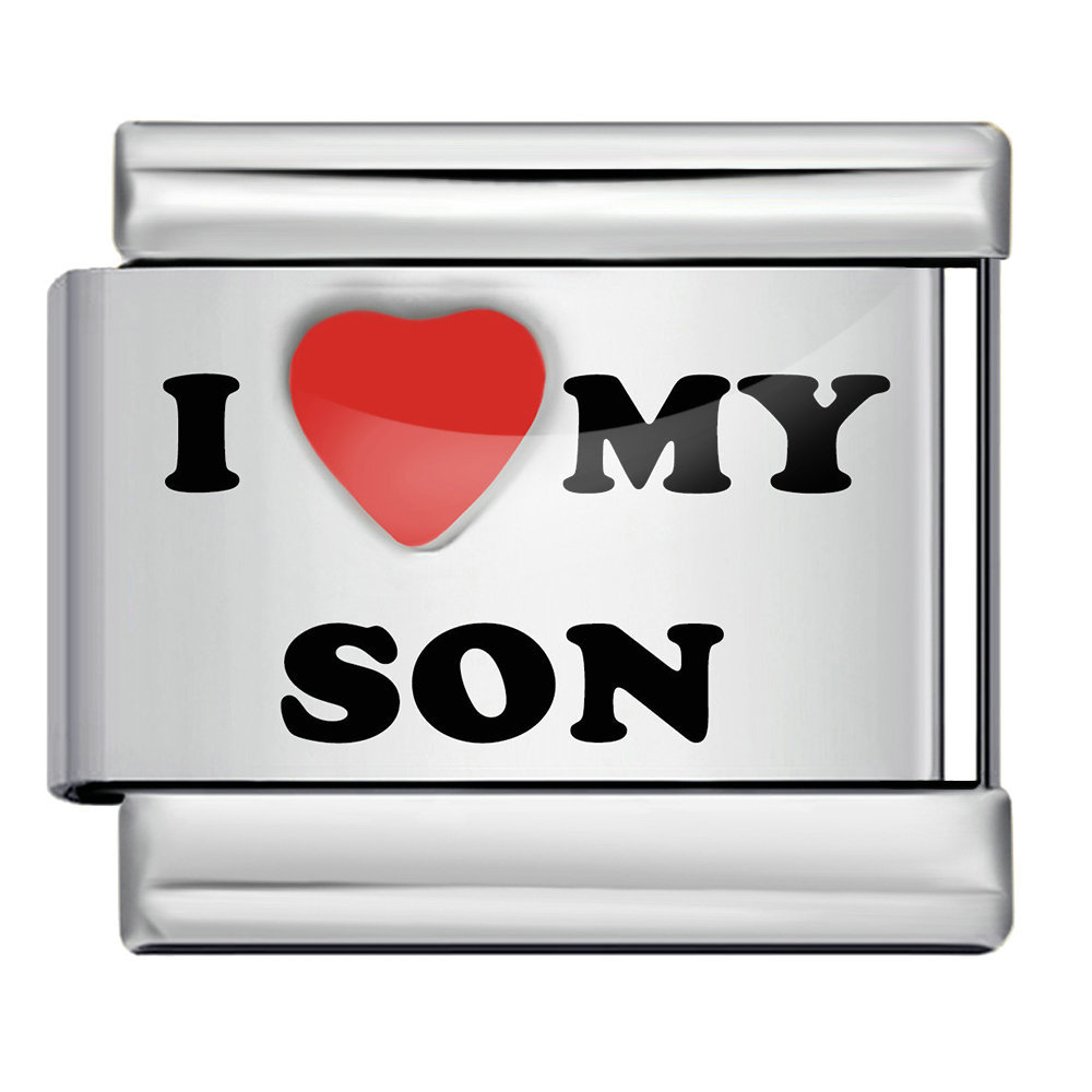 Laser-engraved red heart and English letter Italian modular bracelet DIY free splicing bracelet accessory