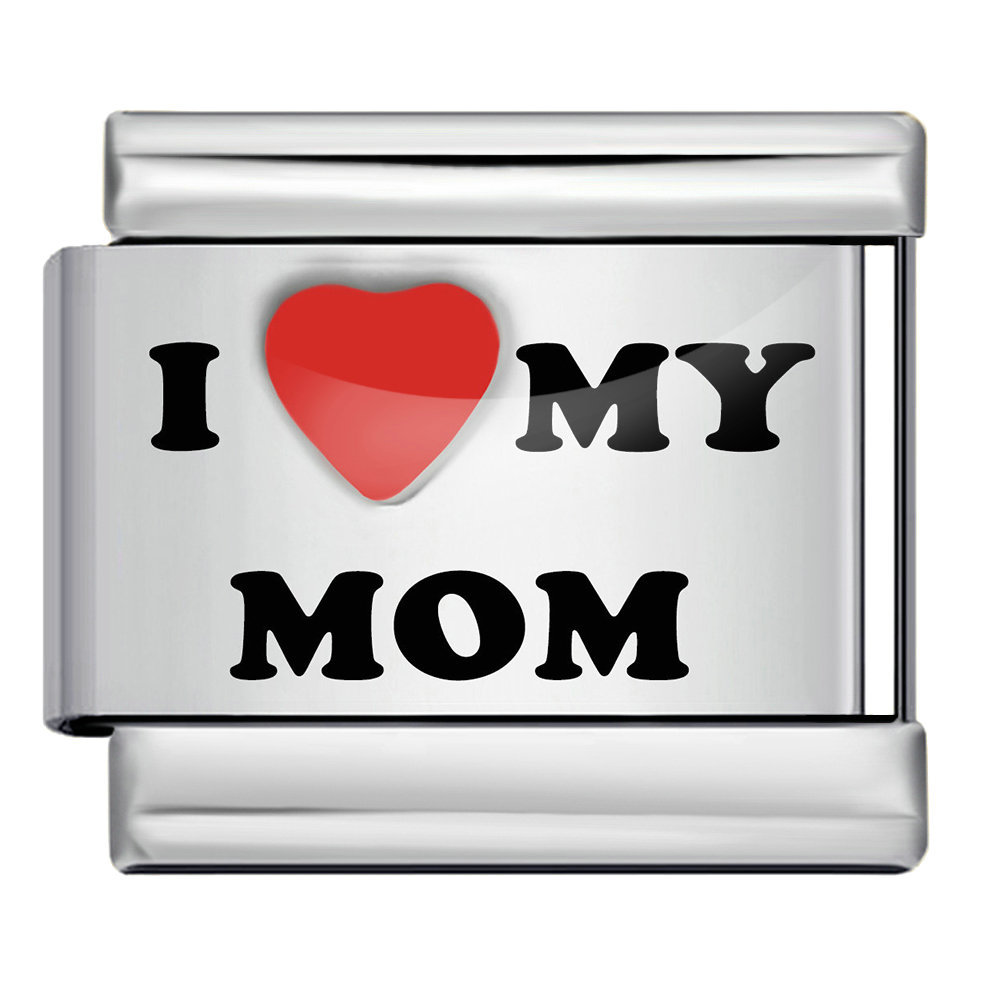 Laser-engraved red heart and English letter Italian modular bracelet DIY free splicing bracelet accessory