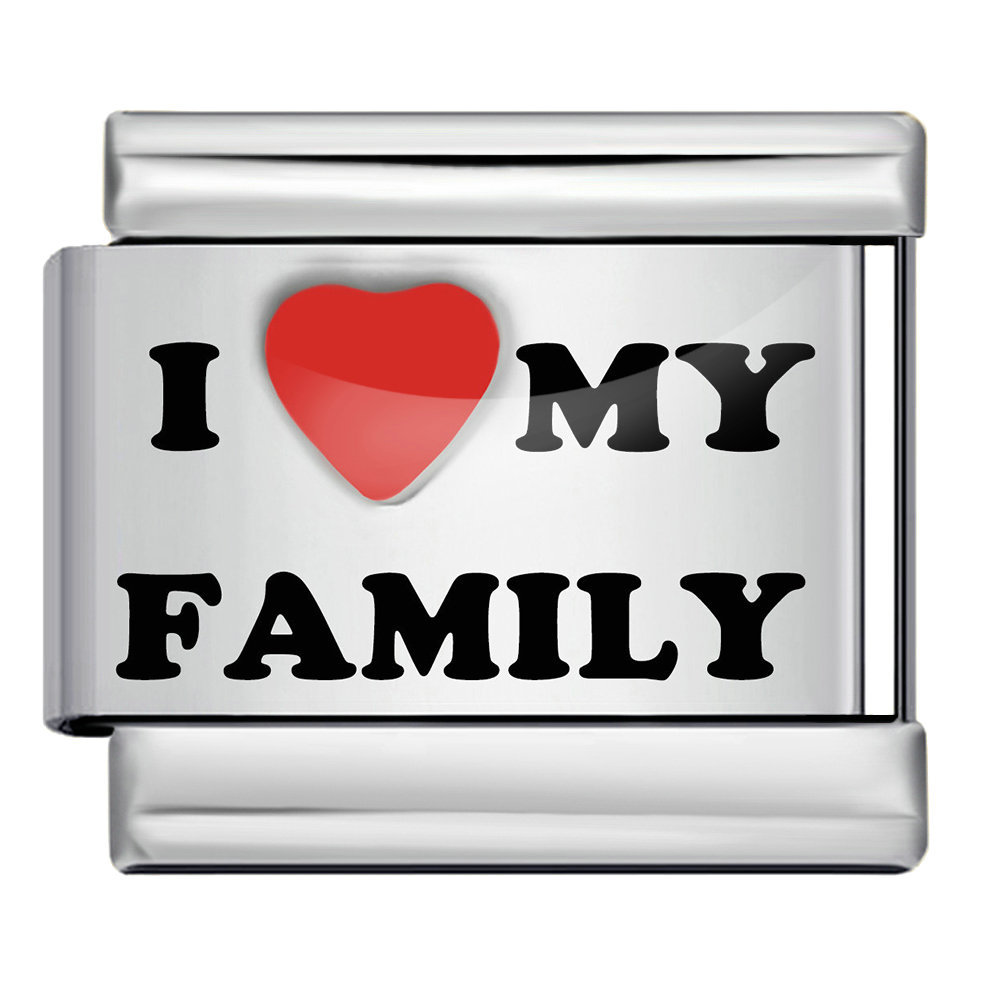 Laser-engraved red heart and English letter Italian modular bracelet DIY free splicing bracelet accessory