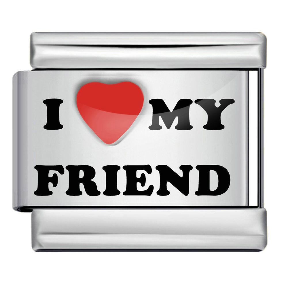 Laser-engraved red heart and English letter Italian modular bracelet DIY free splicing bracelet accessory