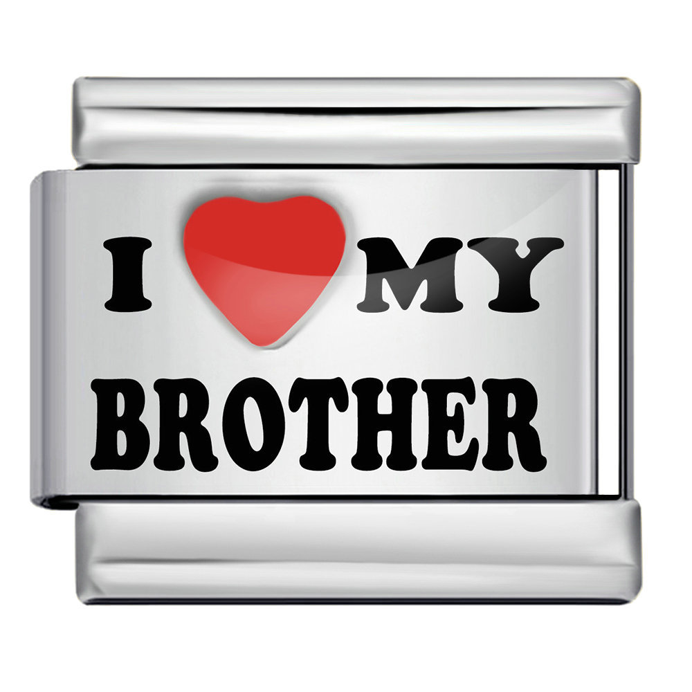 Laser-engraved red heart and English letter Italian modular bracelet DIY free splicing bracelet accessory