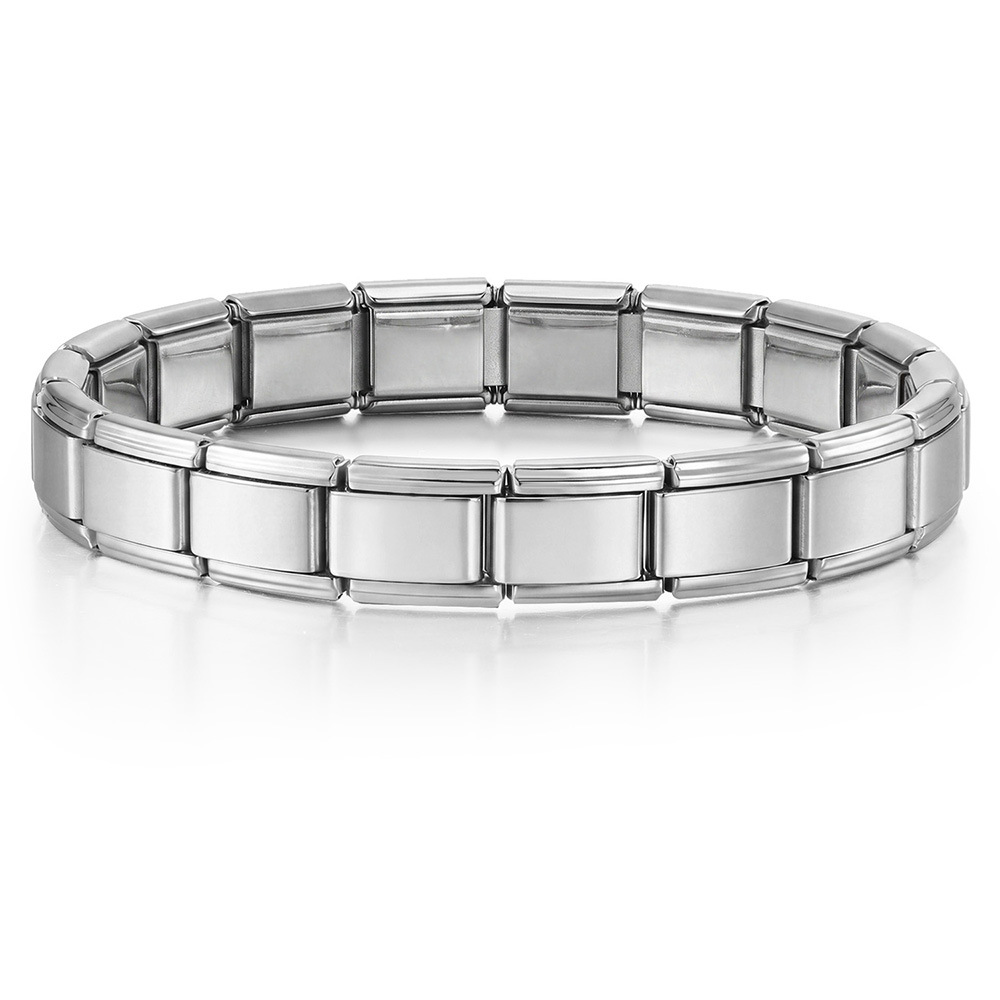 Titanium steel vacuum-plated real gold IP electroplated Italian modular bracelet basic elastic watch strap chain Italian Charm